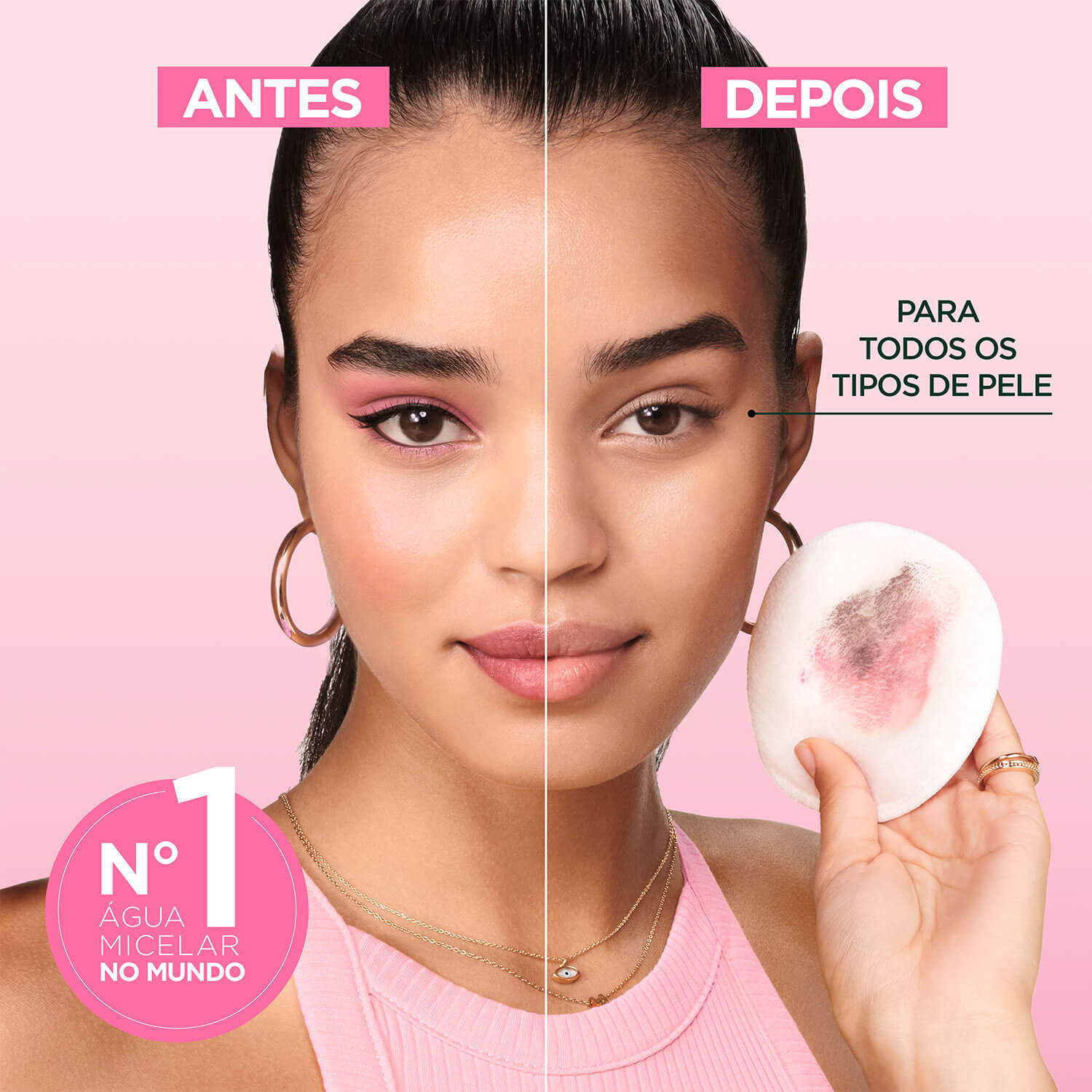 Imagem Água Micelar Tudo em Um | Antes e Depois | Garnier